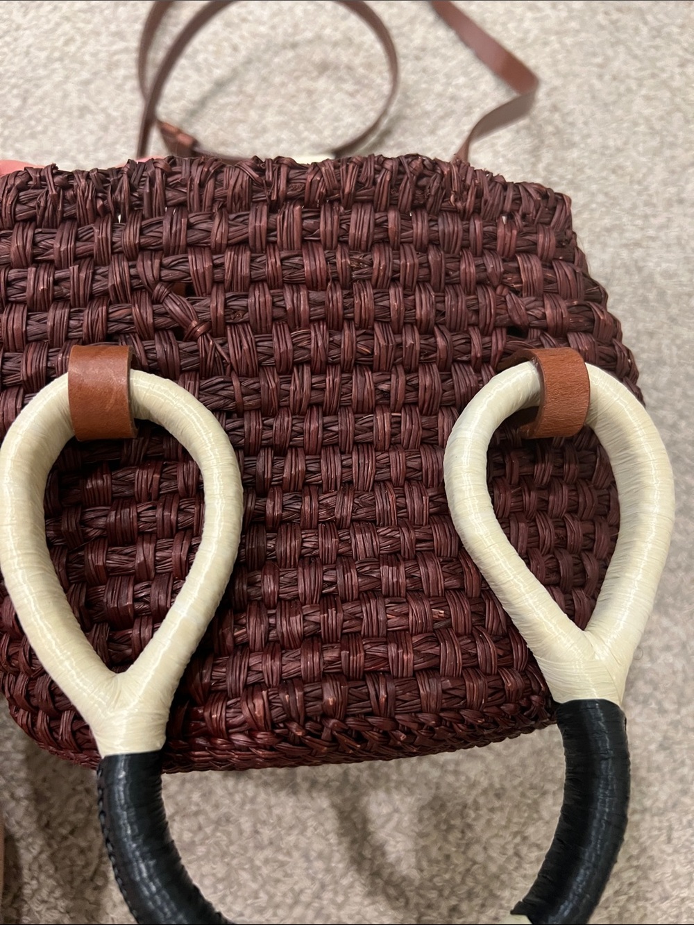 Johanna Ortiz reddish Confronting Love mini bucket bag Cream & Black handles - Picture 4 of 6